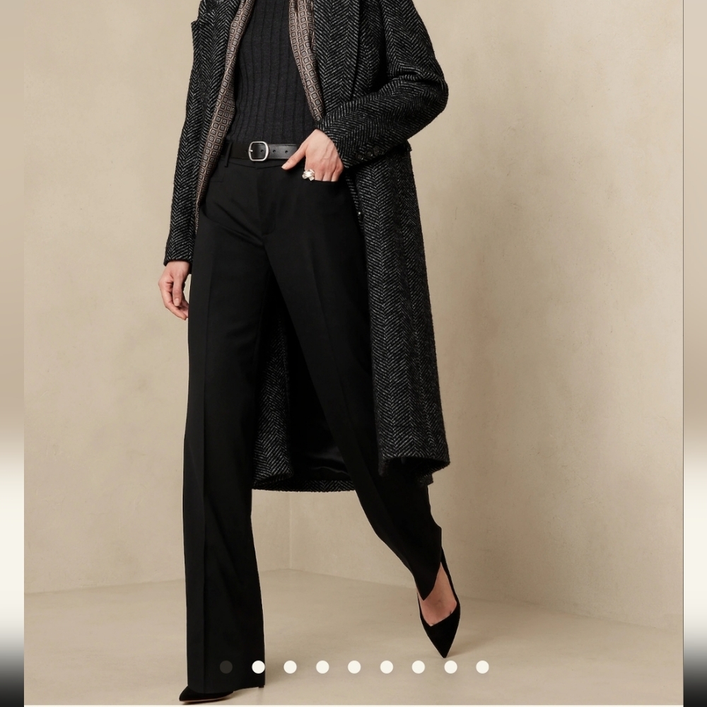 BNWT Banana Republic Italian wool black Siena dress pant size 0R.